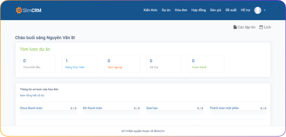 SlimCRM customer portal