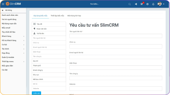 SlimCRM - tích hợp webform
