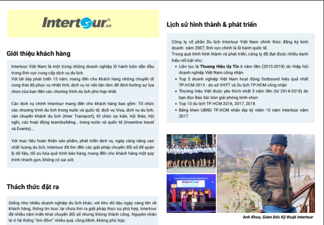 Case Study Intertour Việt Nam ứng dụng SlimCRM
