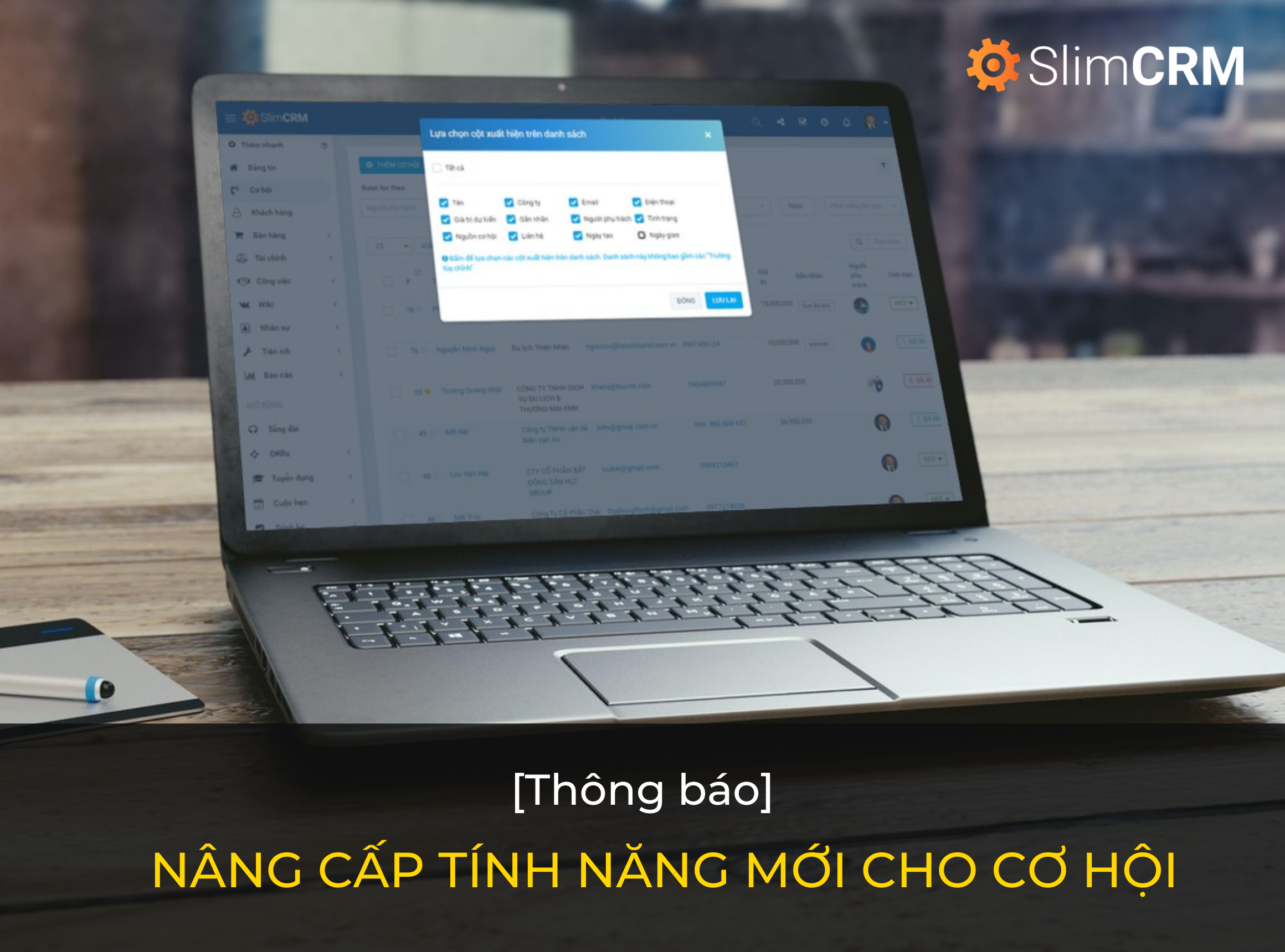 Thông báo nâng cấp tính năng module Cơ hội