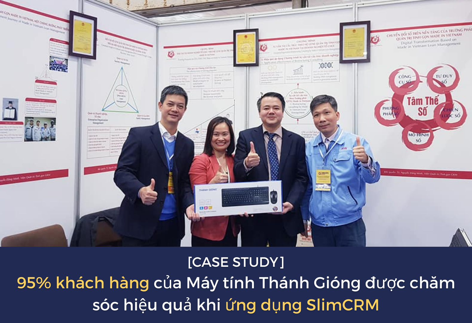 95% khách hàng của Máy tính Thánh Gióng được chăm sóc hiệu quả khi áp dụng SlimCRM